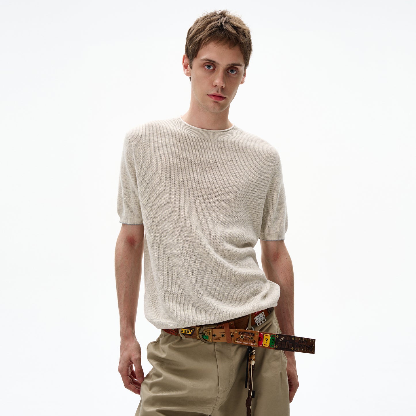 MADWITCH RETRO MINIMALIST KNIT TEE #250115