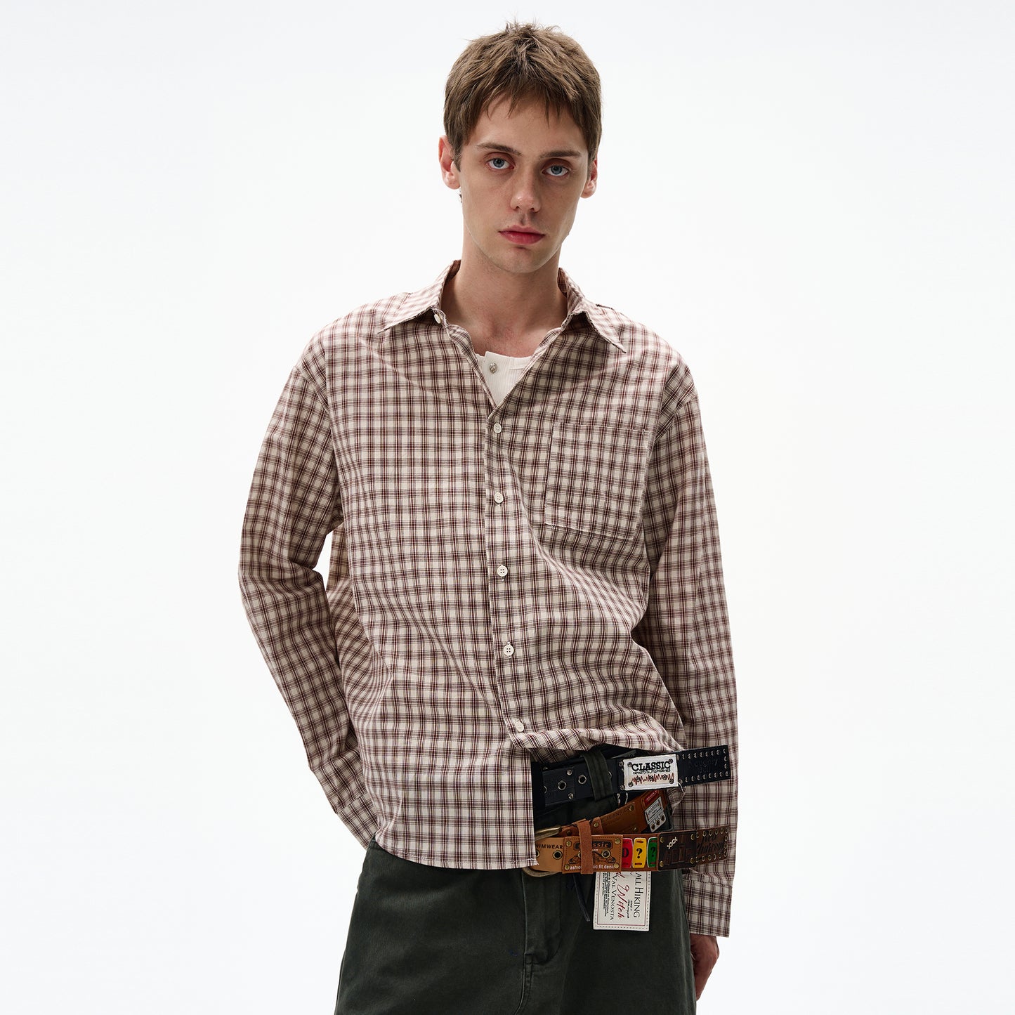 MADWITCH CHECKERED LONG SLEEVE SHIRT #RC86