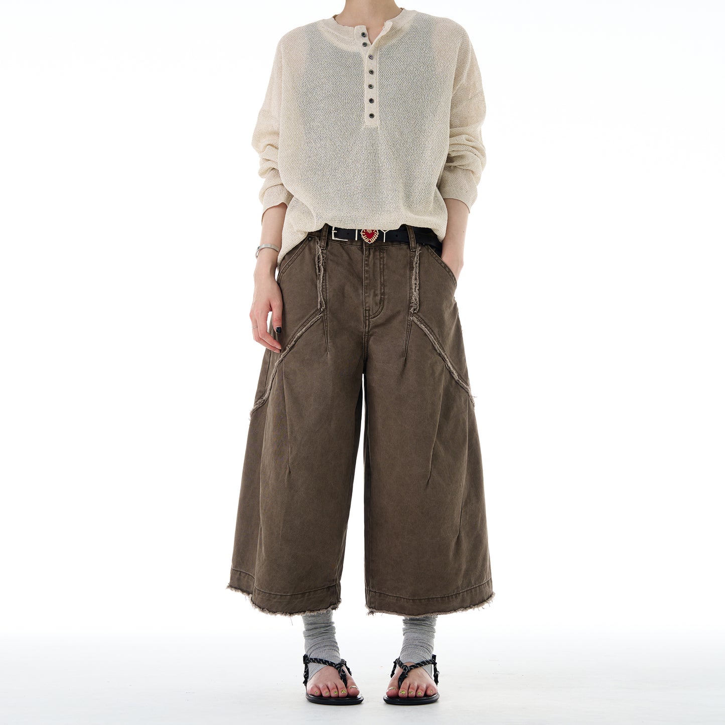 MADWITCH VINTAGE RAW-EDGE CARGOS #CK3529B