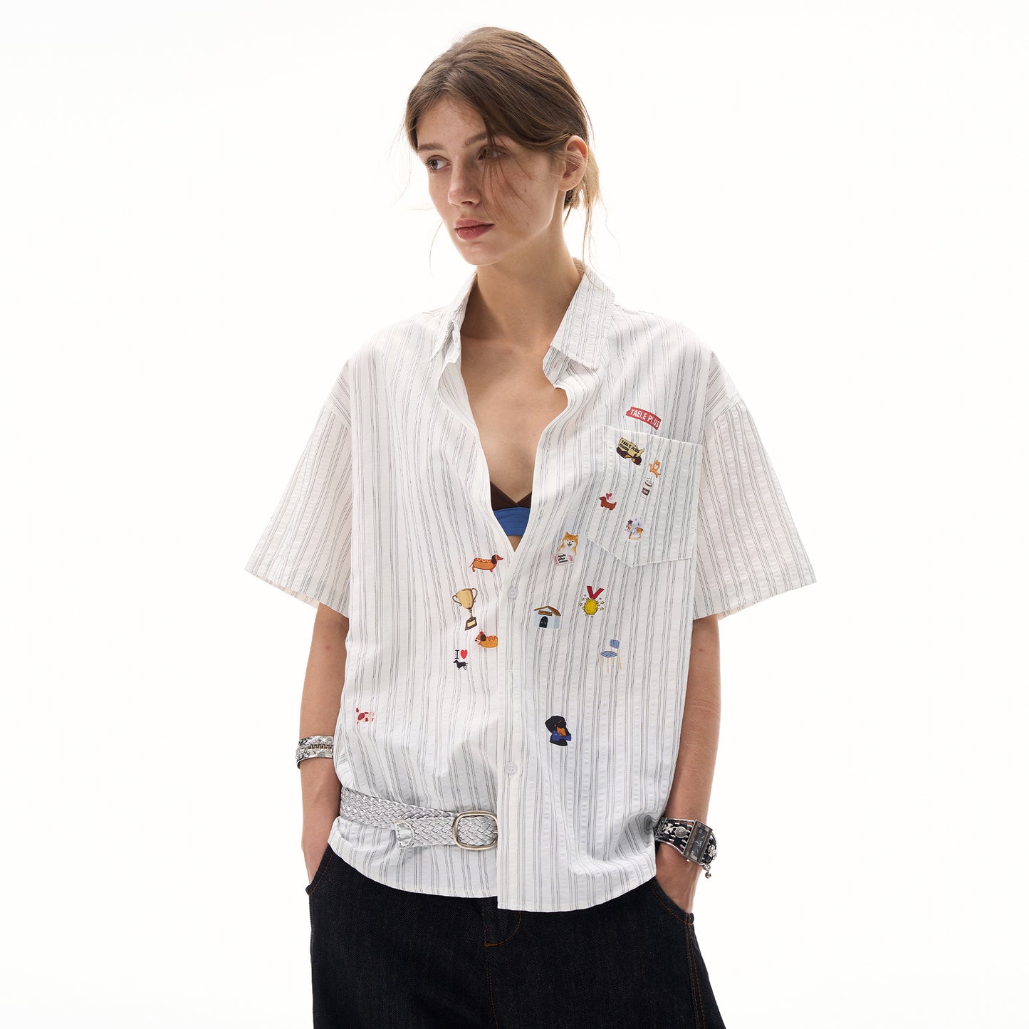 MADWITCH GIRLY STRIPED BLOUSE #TP231