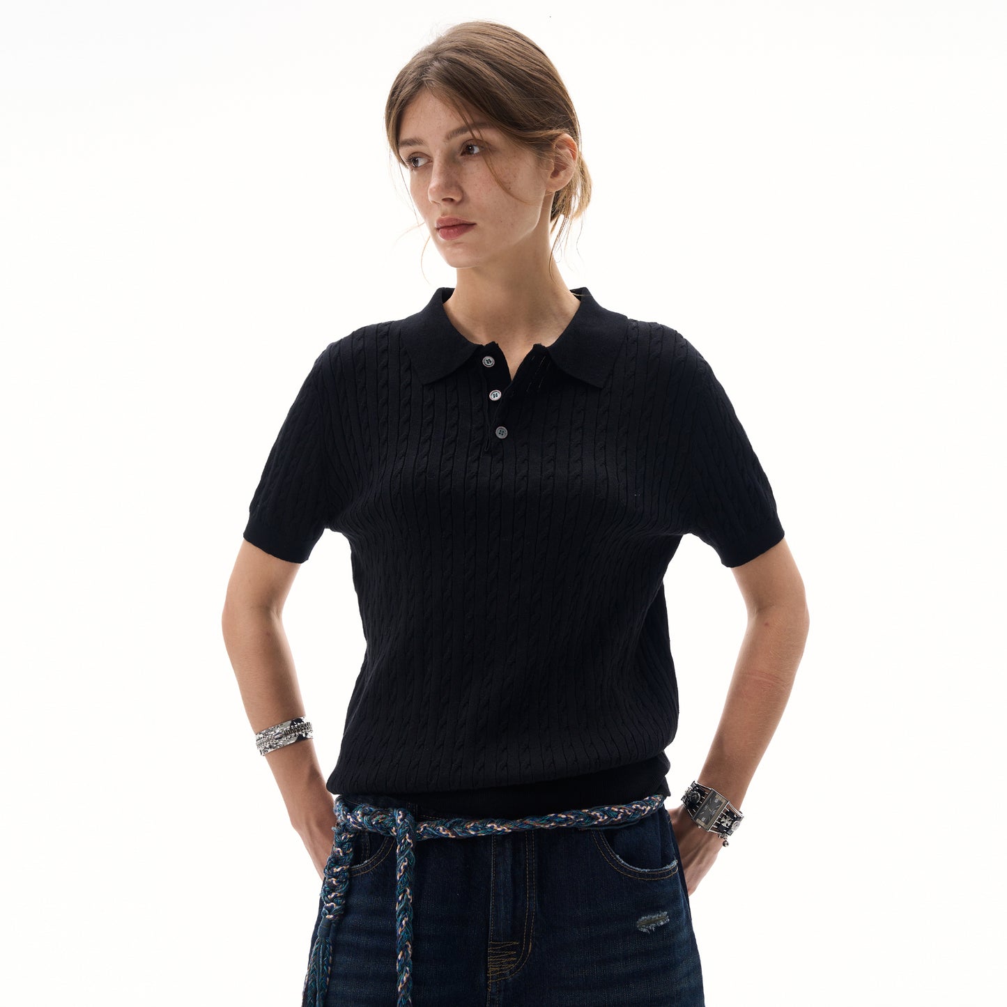MADWITCH KNIT POLO TSHIRT #YF901