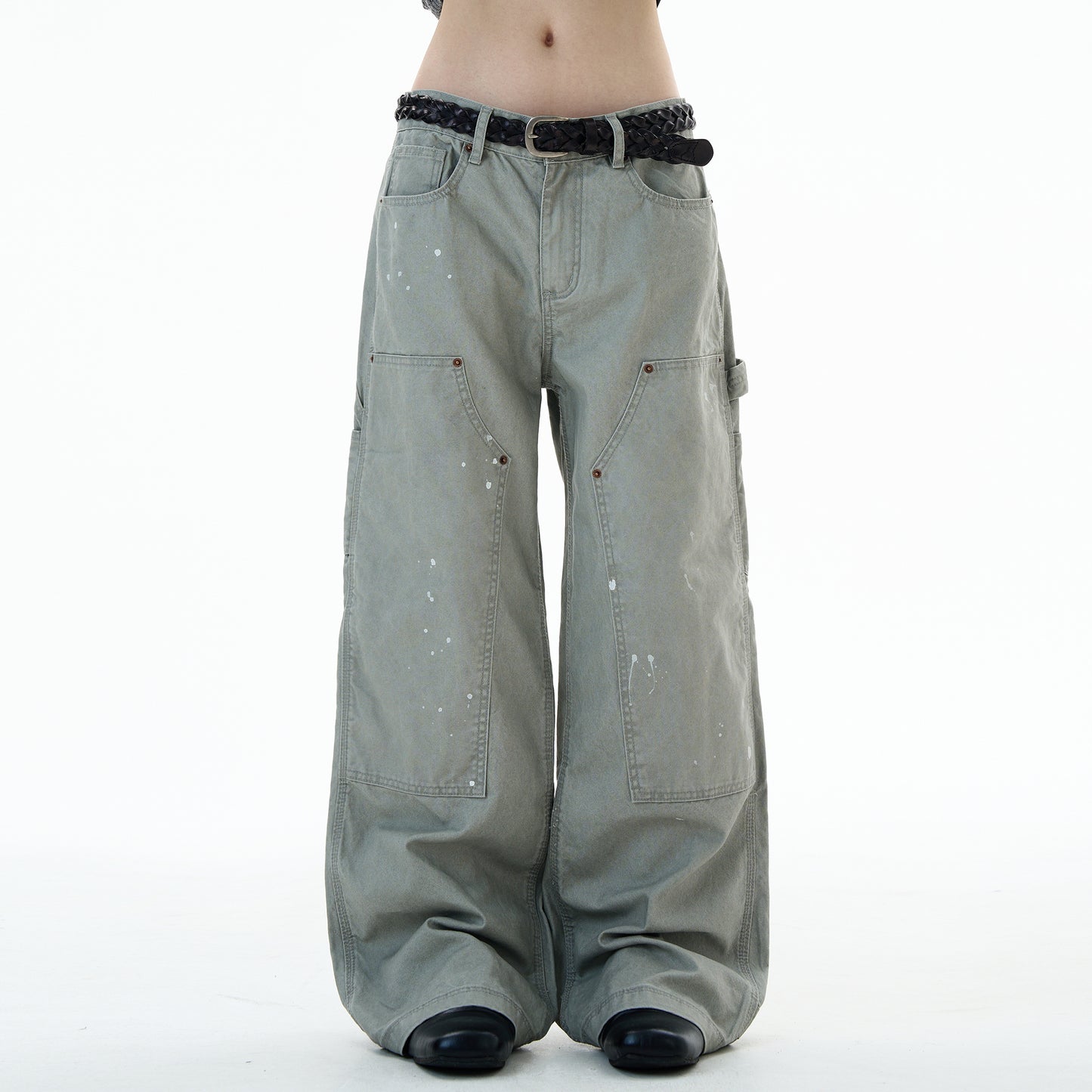 MADWITCH UNISEX PAINT SPLATTER CARGO PANTS #Z031