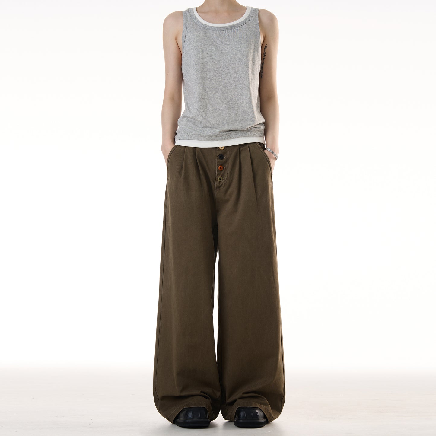 MADWITCH VINTAGE BUTTON WORKWEAR JEANS #CK3513
