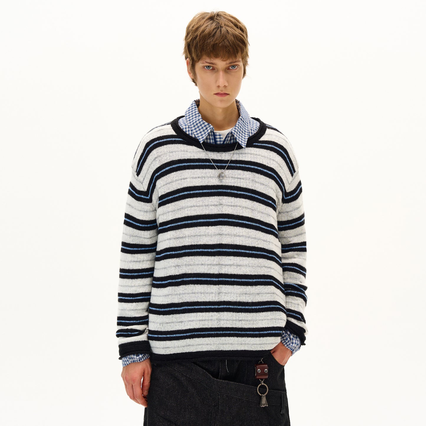 MADWITCH STRIPED KNIT SWEATER #51172