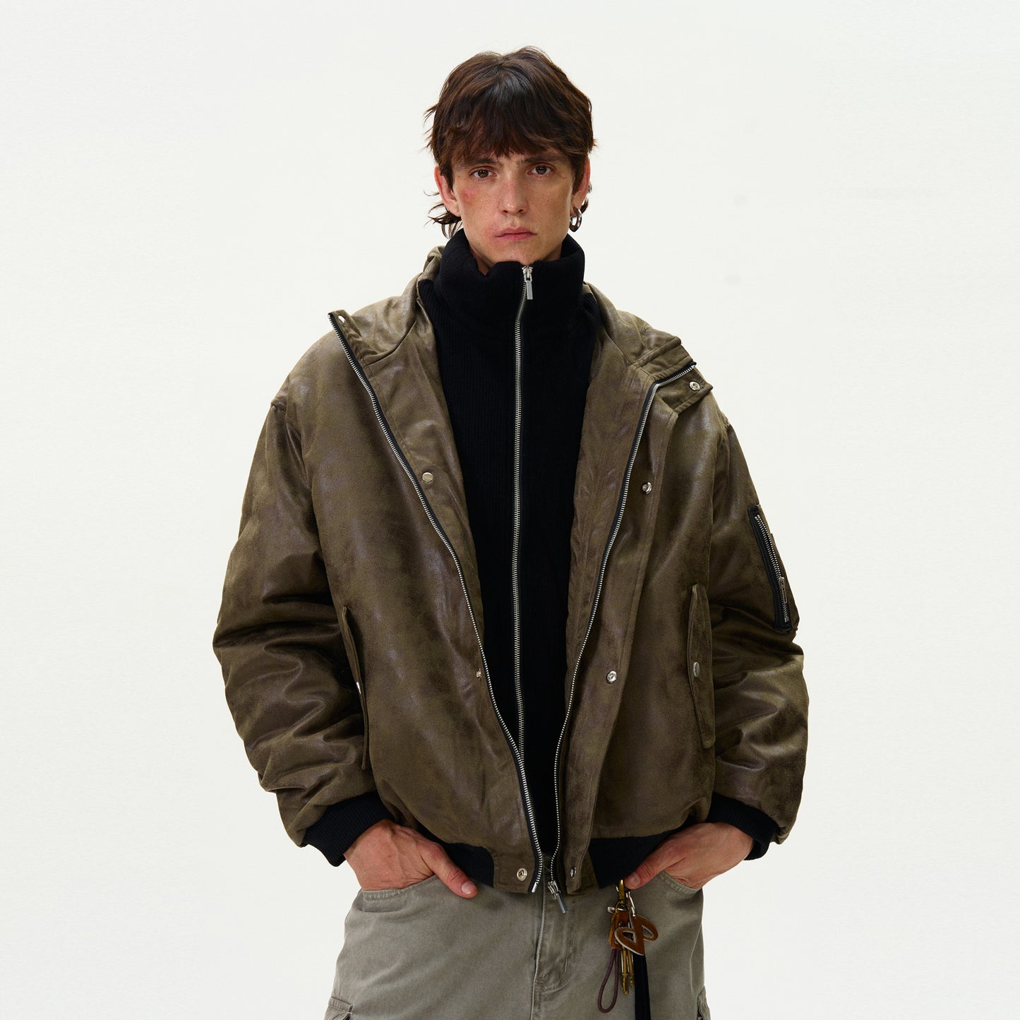 MADWITCH FAUX TWO-IN-ONE JACKET #BM232