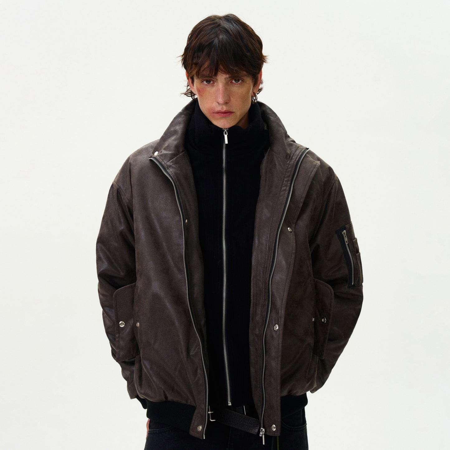 MADWITCH FAUX TWO-IN-ONE JACKET #BM232