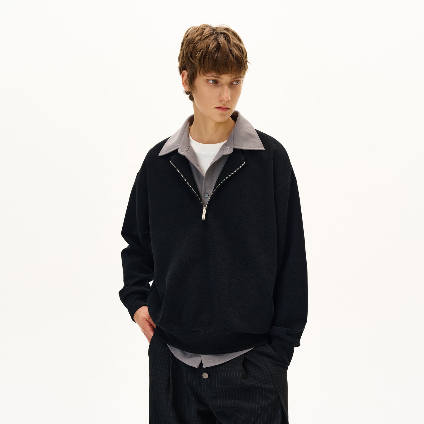 MADWITCH CASUAL PANELED SWEATSHIRT #C329Q25