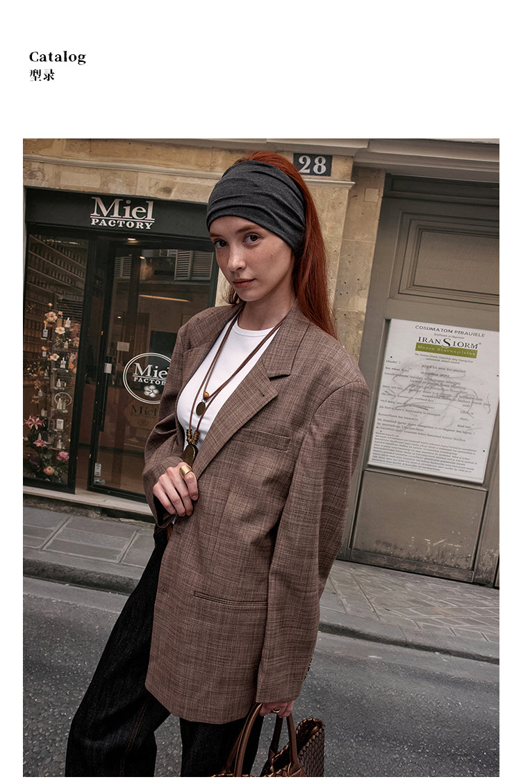 MADWITCH CHECKERED MID-LENGTH BLAZER #2712