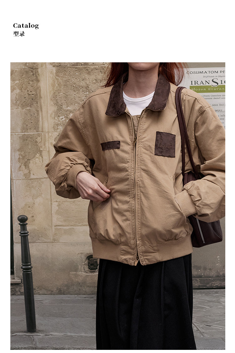 MADWITCH FAUX SUEDE WORKWEAR COAT #MD2562