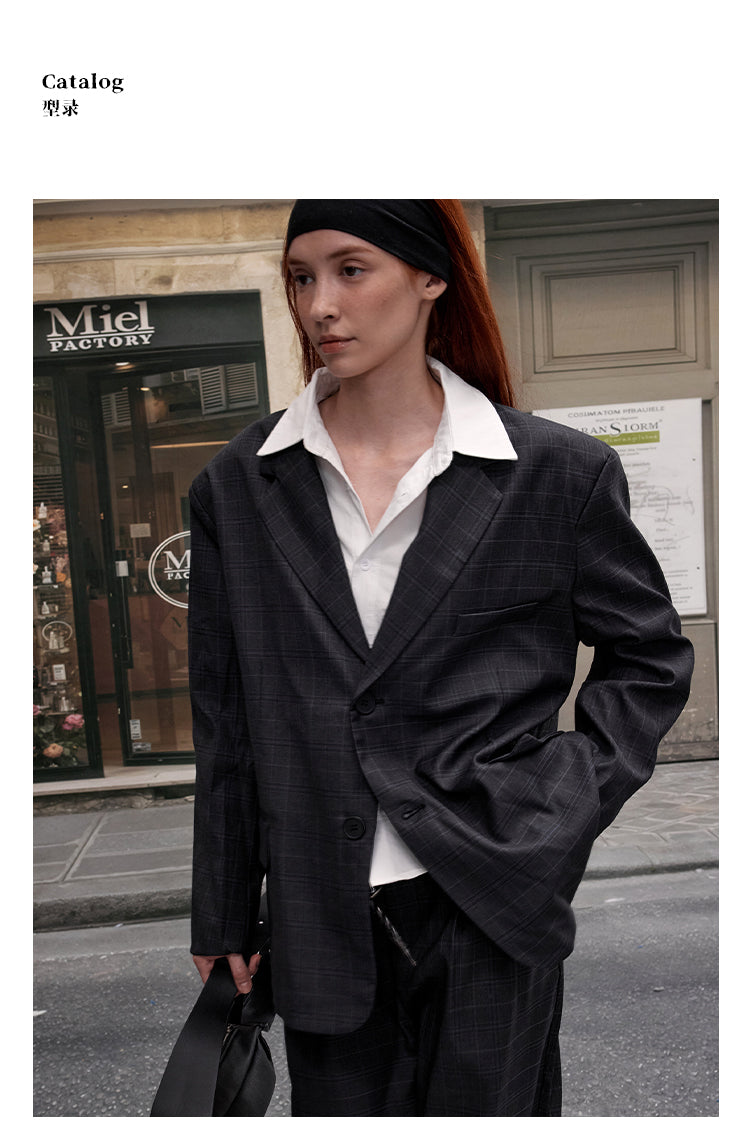 MADWITCH CASUAL PLAID BLAZER & PANTS #6372 #6381