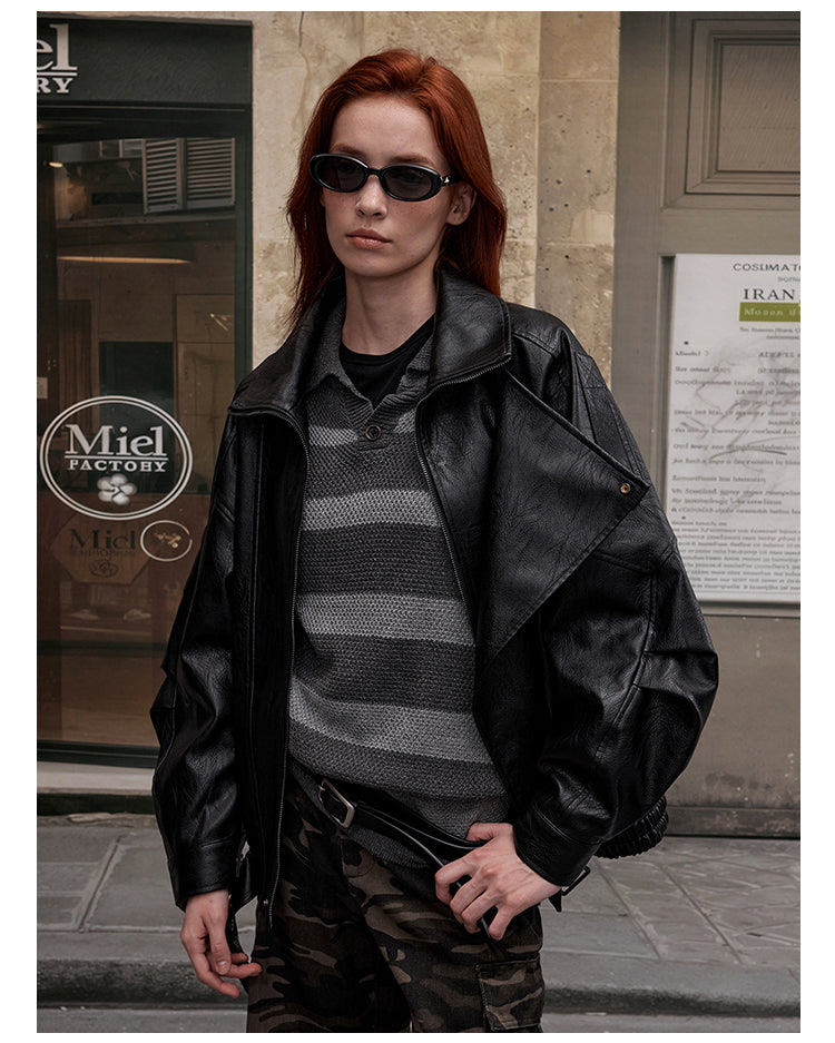 MADWITCH BIKER SYNTHETIC COAT #AW25109