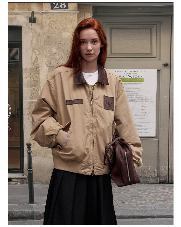 MADWITCH FAUX SUEDE WORKWEAR COAT #MD2562
