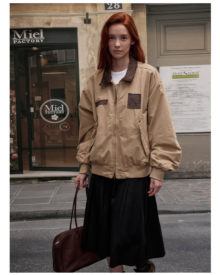 MADWITCH FAUX SUEDE WORKWEAR COAT #MD2562
