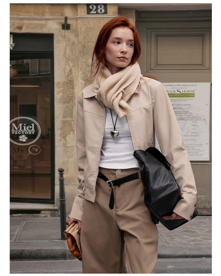 MADWITCH SLIM FIT PU LEATHER JACKET #C271Q25