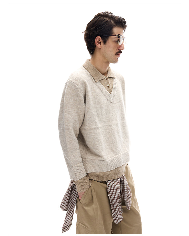 MADWITCH SPLIT COLLAR SWEATER #G530