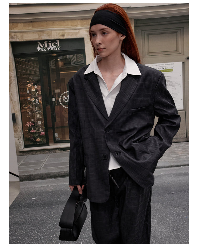 MADWITCH CASUAL PLAID BLAZER & PANTS #6372 #6381