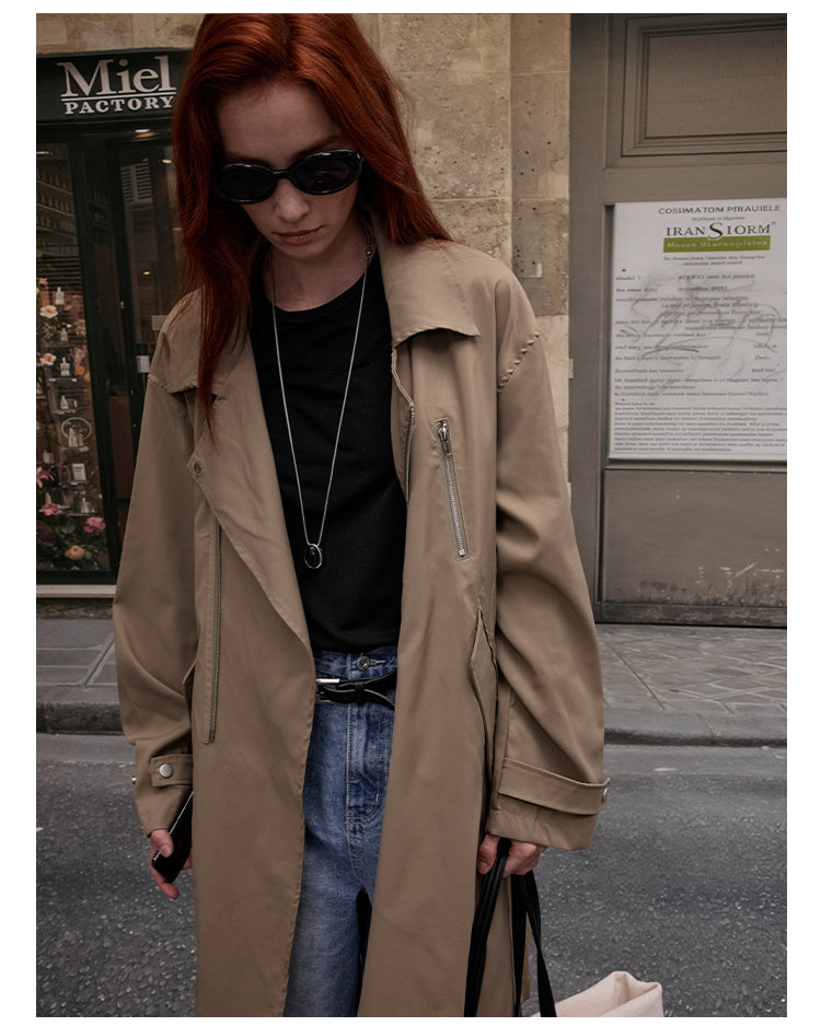 MADWITCH VINTAGE LONGLINE TRENCH COAT #G0098