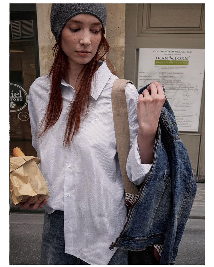 MADWITCH MINIMALIST STRIPED SHIRT #G25022