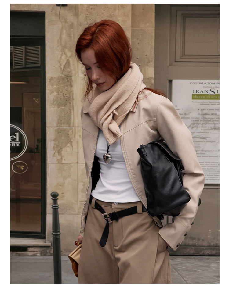MADWITCH SLIM FIT PU LEATHER JACKET #C271Q25