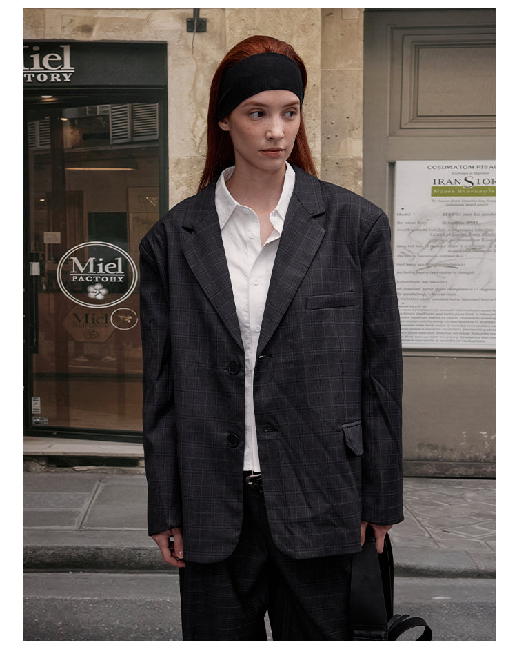 MADWITCH CASUAL PLAID BLAZER & PANTS #6372 #6381