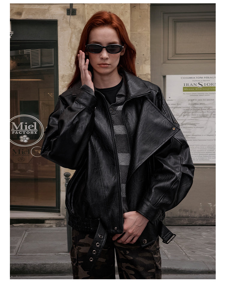 MADWITCH BIKER SYNTHETIC COAT #AW25109