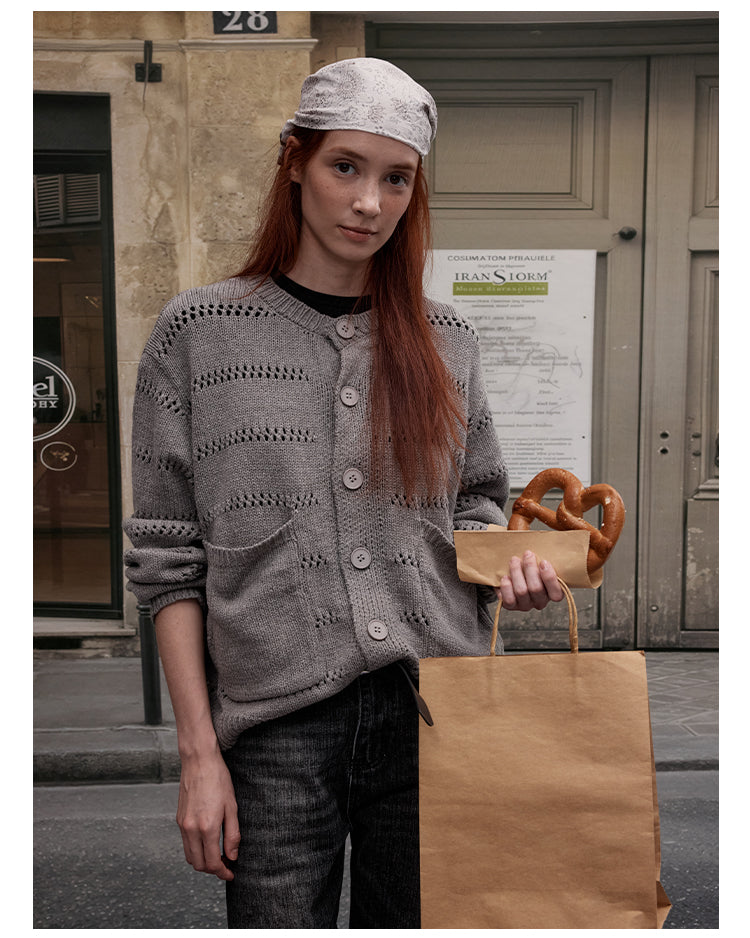 MADWITCH CASUAL OPENWORK CARDIGAN #C109