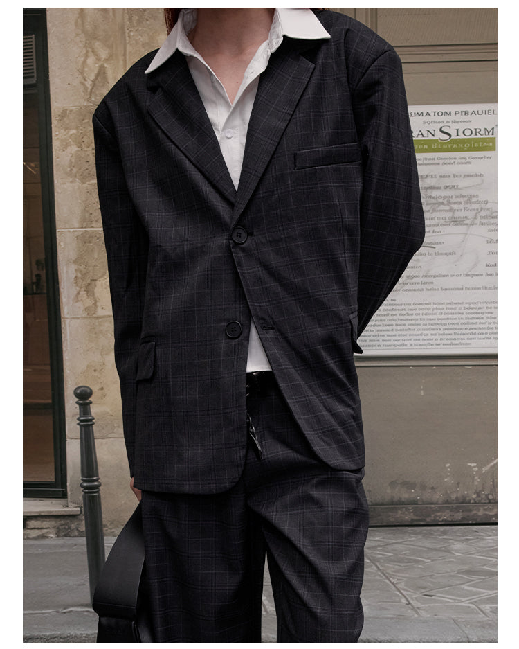 MADWITCH CASUAL PLAID BLAZER & PANTS #6372 #6381