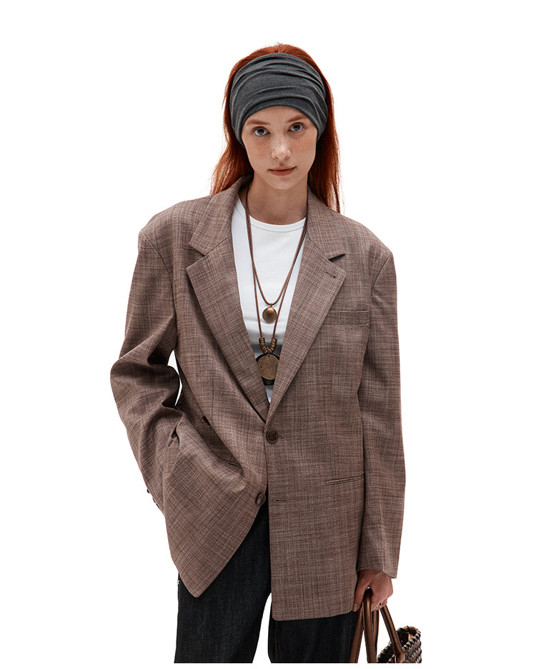 MADWITCH CHECKERED MID-LENGTH BLAZER #2712