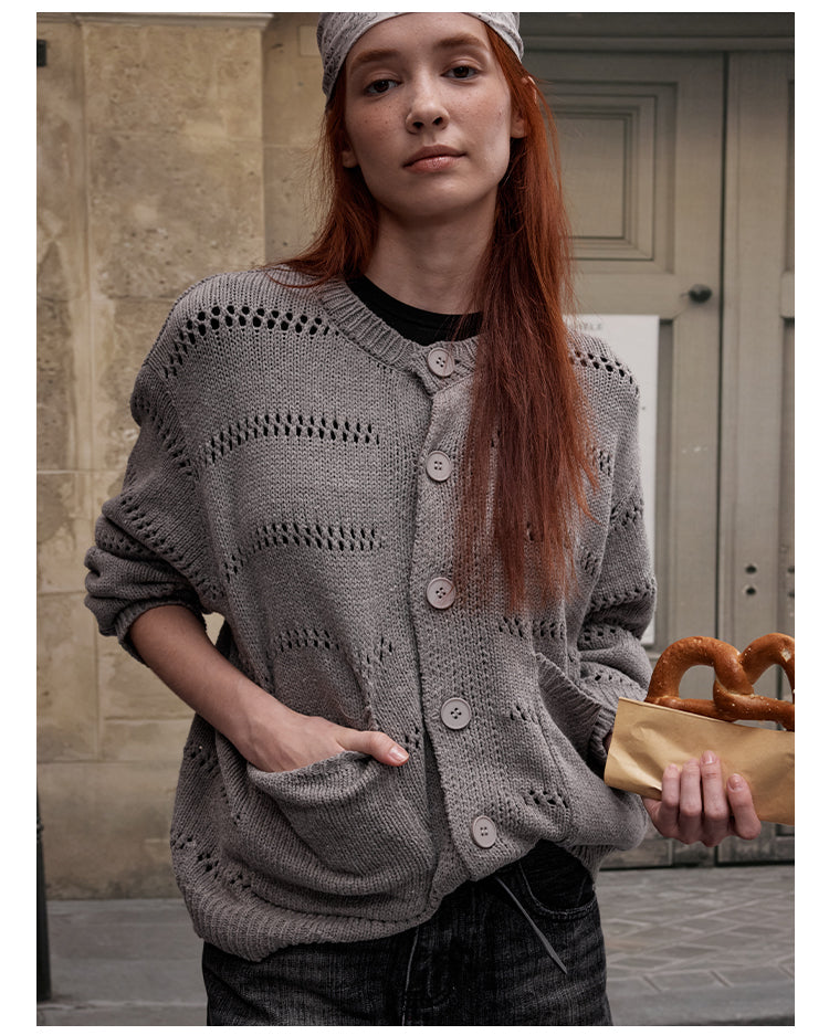 MADWITCH CASUAL OPENWORK CARDIGAN #C109