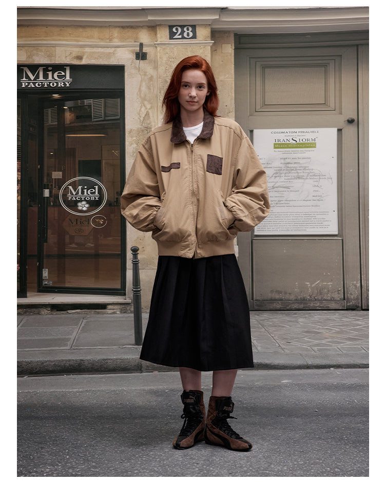 MADWITCH FAUX SUEDE WORKWEAR COAT #MD2562