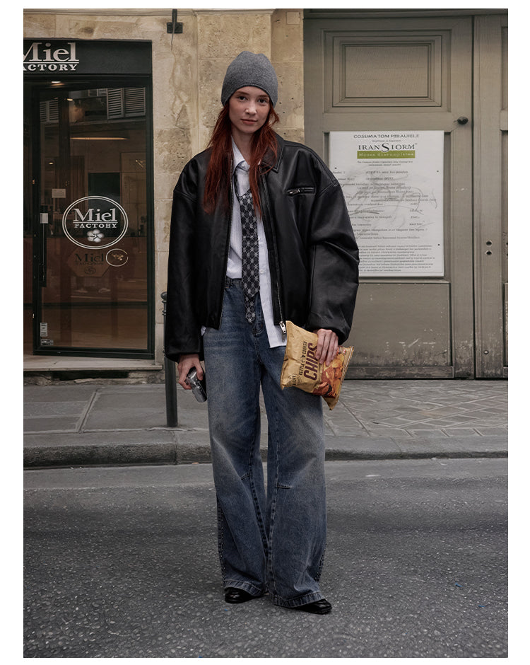 MADWITCH STREETWEAR PU LEATHER JACKET #25047