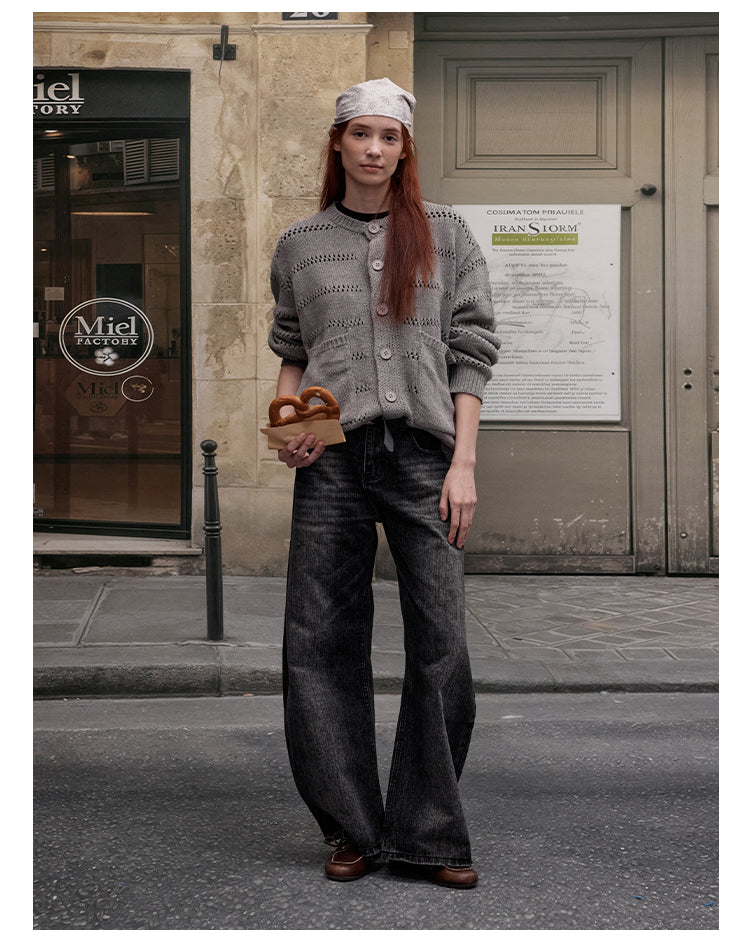 MADWITCH CASUAL OPENWORK CARDIGAN #C109