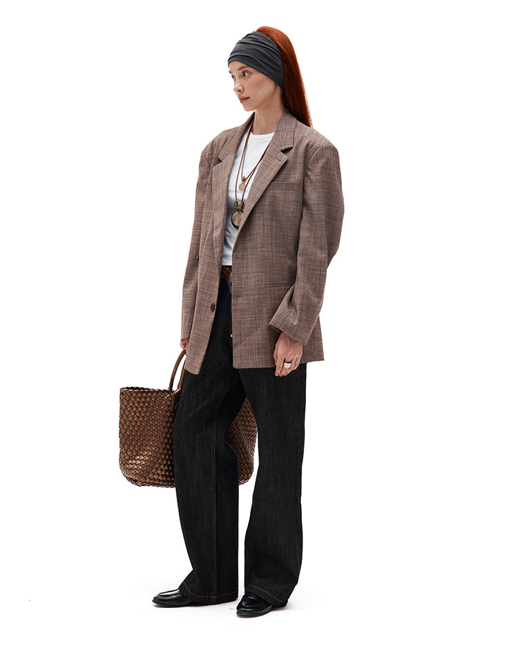 MADWITCH CHECKERED MID-LENGTH BLAZER #2712
