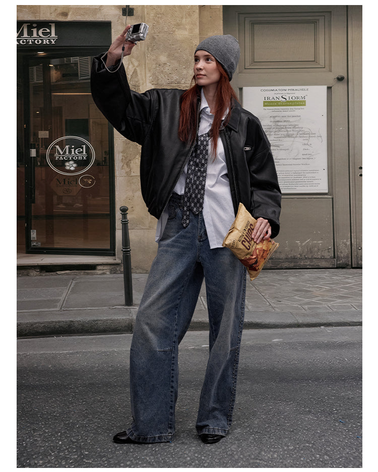 MADWITCH STREETWEAR PU LEATHER JACKET #25047