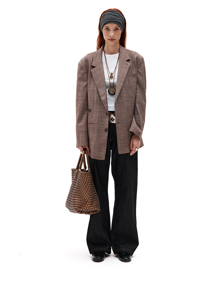 MADWITCH CHECKERED MID-LENGTH BLAZER #2712