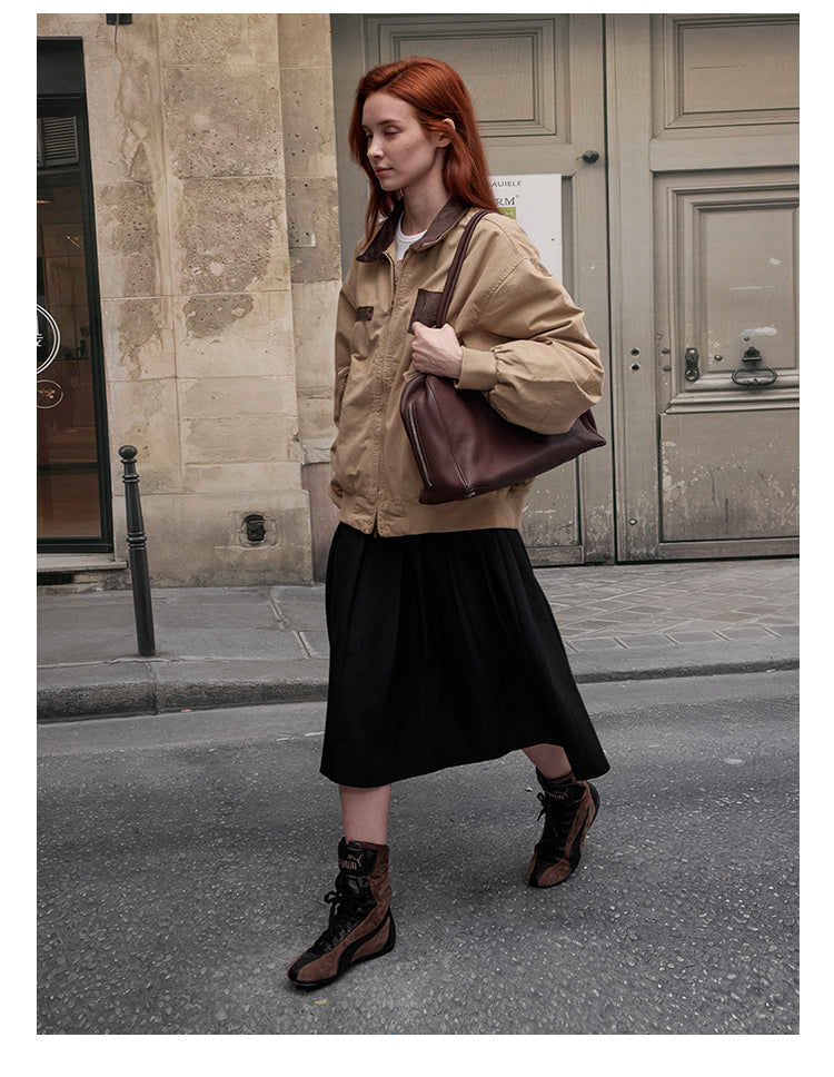 MADWITCH FAUX SUEDE WORKWEAR COAT #MD2562