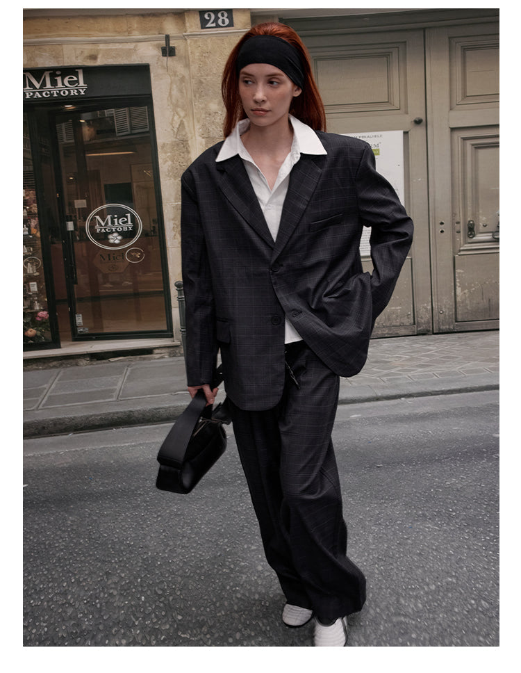 MADWITCH CASUAL PLAID BLAZER & PANTS #6372 #6381