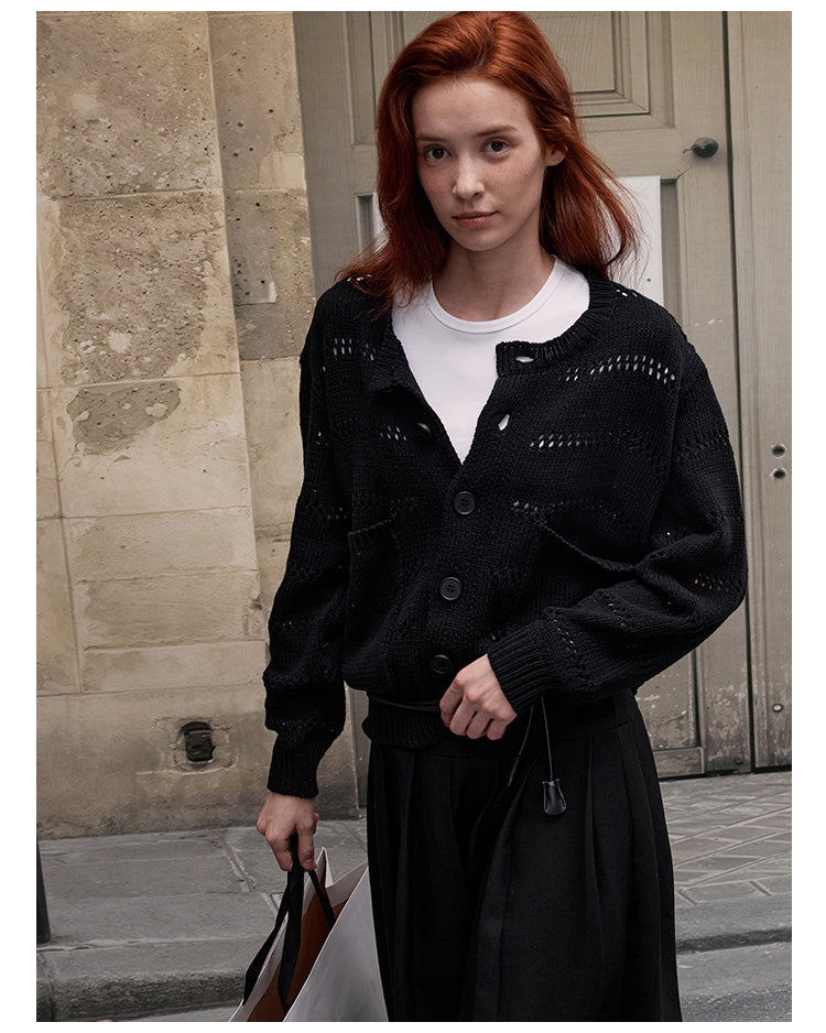 MADWITCH CASUAL OPENWORK CARDIGAN #C109