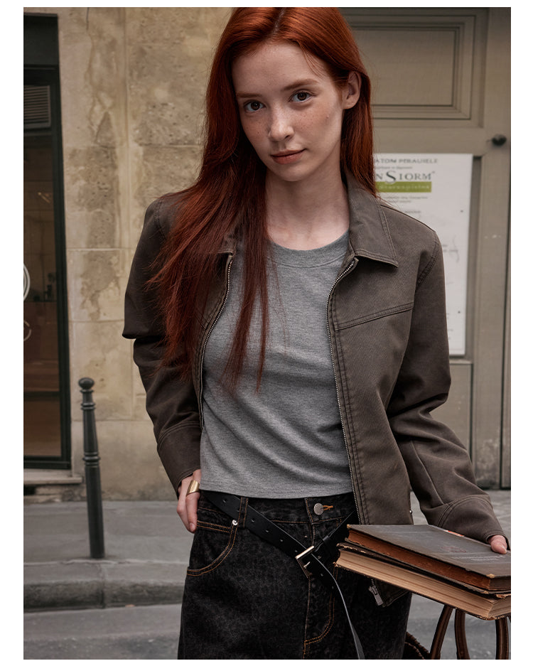 MADWITCH SLIM FIT PU LEATHER JACKET #C271Q25