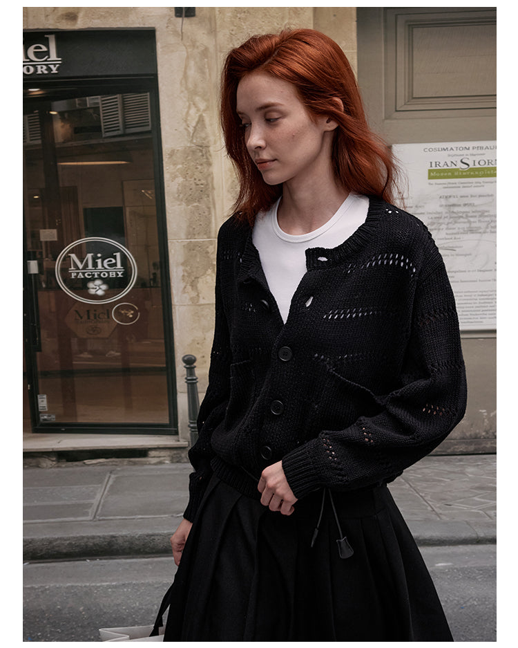 MADWITCH CASUAL OPENWORK CARDIGAN #C109