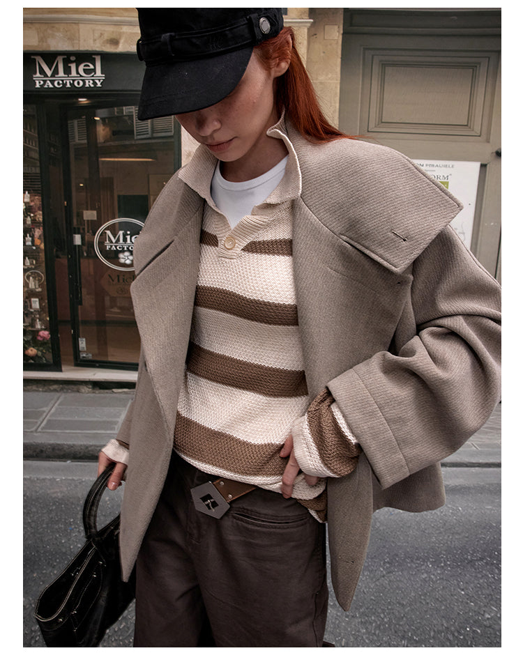MADWITCH OLD MONEY WOOL COAT #2717