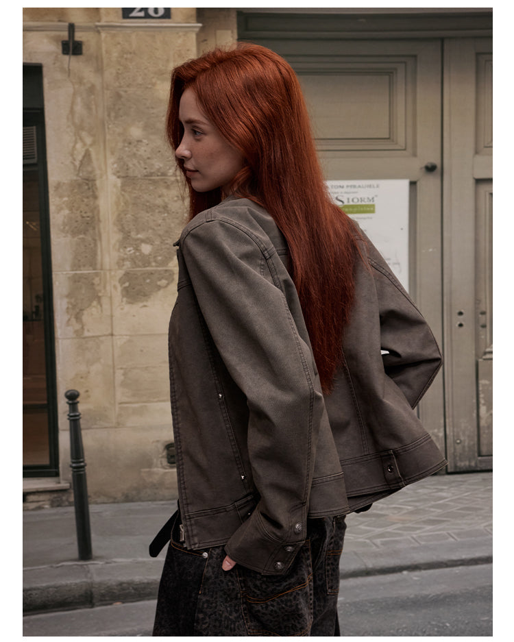 MADWITCH SLIM FIT PU LEATHER JACKET #C271Q25