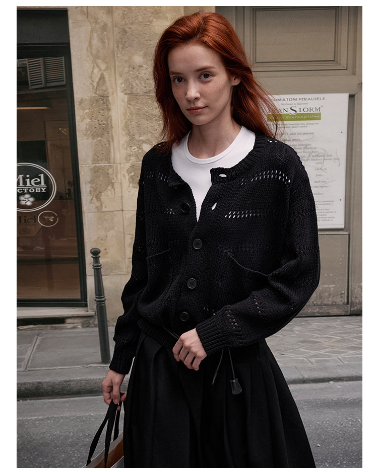 MADWITCH CASUAL OPENWORK CARDIGAN #C109