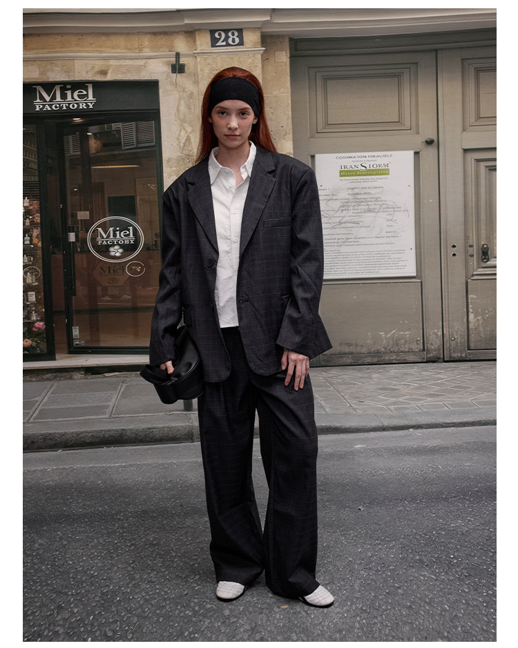 MADWITCH CASUAL PLAID BLAZER & PANTS #6372 #6381