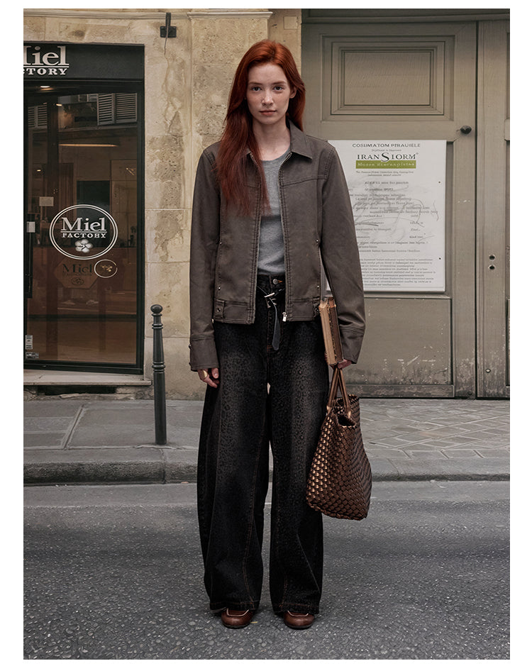 MADWITCH SLIM FIT PU LEATHER JACKET #C271Q25
