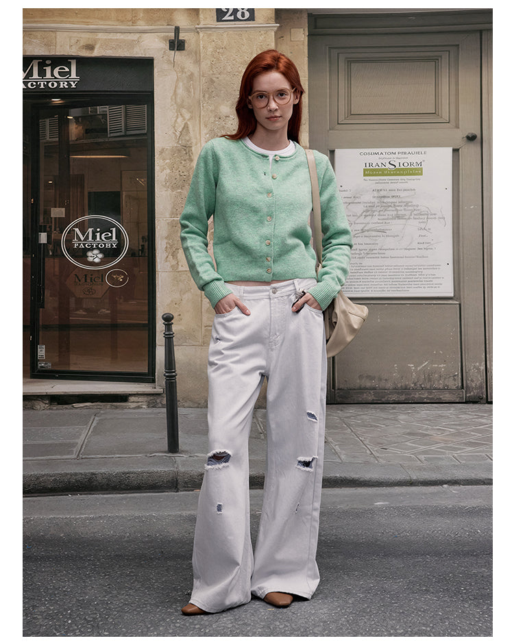 MADWITCH CREW NECK KNIT CARDIGAN #RM27