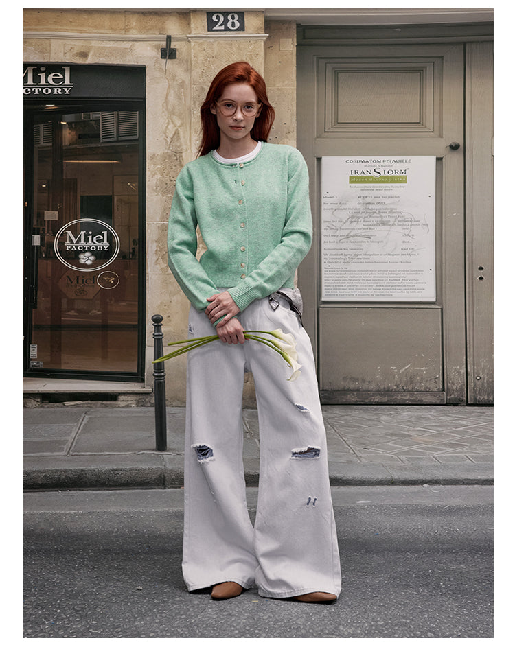 MADWITCH CREW NECK KNIT CARDIGAN #RM27