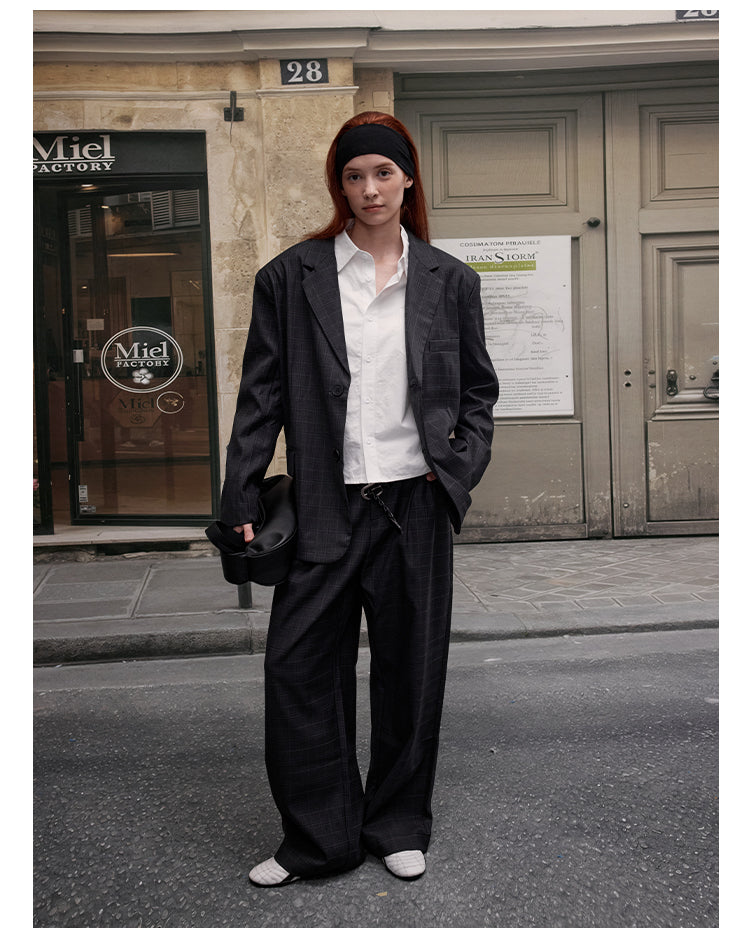 MADWITCH CASUAL PLAID BLAZER & PANTS #6372 #6381