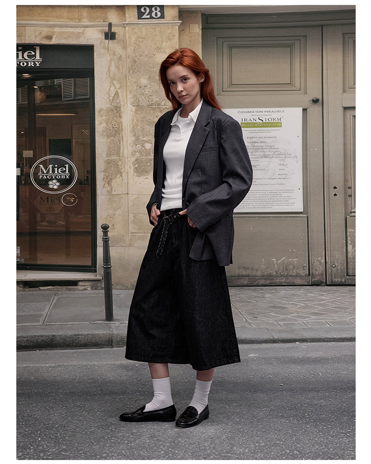 MADWITCH CHECKERED MID-LENGTH BLAZER #2712