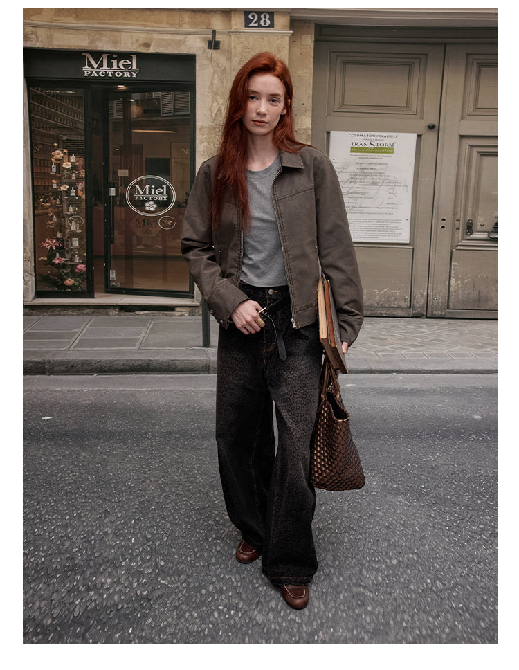 MADWITCH SLIM FIT PU LEATHER JACKET #C271Q25